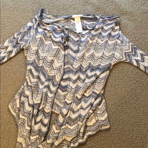 Blue and white soft large cardigan